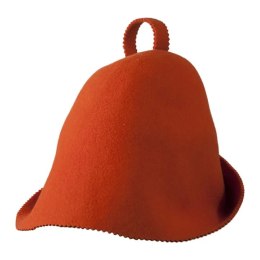 Bezszwowa czapka do sauny 100% wełna - pomarańczowa