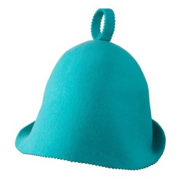 Bezszwowa czapka do sauny 100% wełna - turkusowa