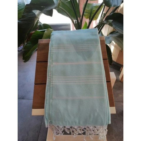 Chusta Hammam Do Sauny 100x180 Miętowe Pasy BASSAU